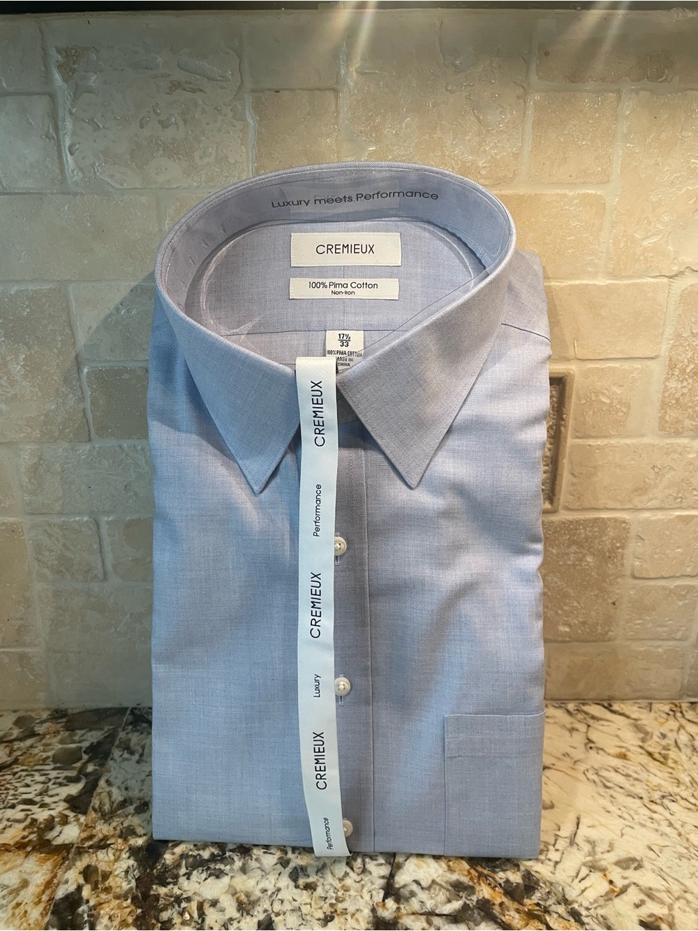 Daniel Cremieux Men's Light Blue Performance Dress Shirt - Solid